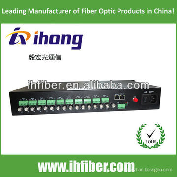 16 canaux singlemode Fiber Optic Video Converter